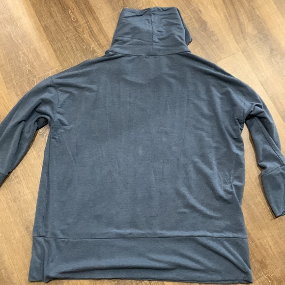 Garnet Hill Blue Tencel Cowl Neck Knit Tunic - Picture 9 of 10